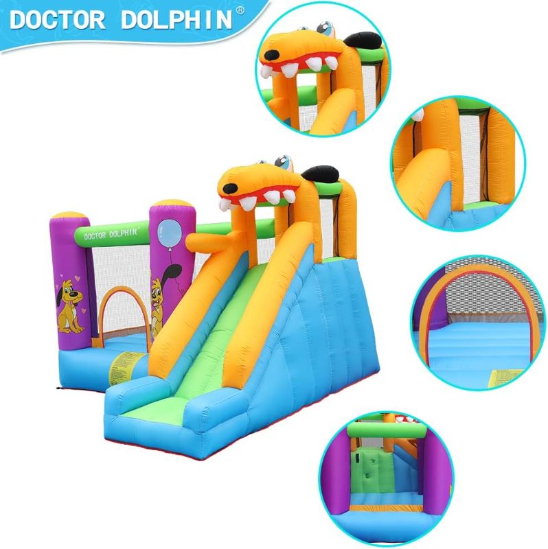 Photo 1 of Bounce House Slide with Blower Bounce House for Kids 5-12 Bounce House for Kids, Jumping Bouncy Castle with Puppy Slide Outdoor, Inflatable Bouncer with Blower ***Untested***
