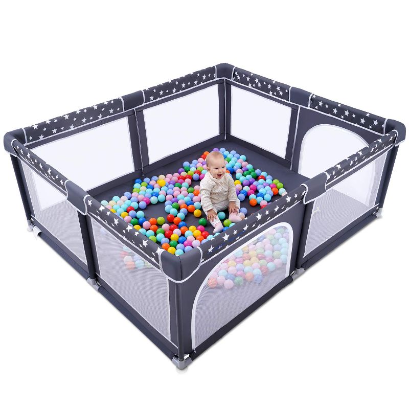 Photo 1 of Baby Playpen, ANGELBLISS Playpen for Babies and Toddlers, Extra Large Play Yard with Gate, Indoor & Outdoor Kids Safety Play Pen Area (unknown size