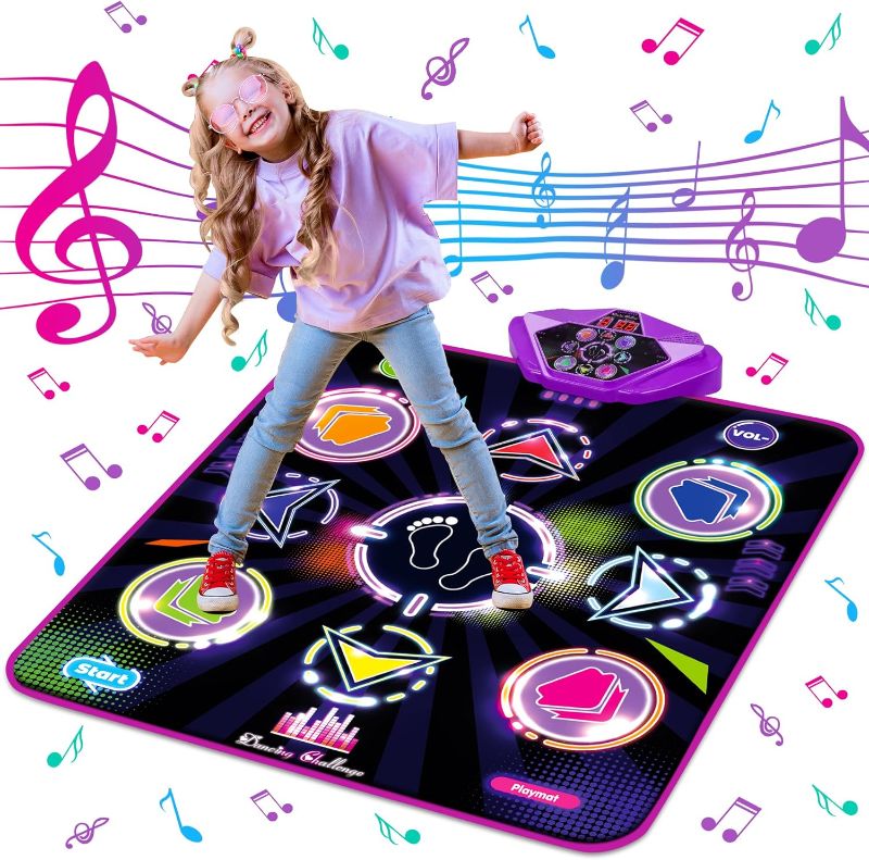 Photo 1 of Dance Mat for Kids, Adjustable Volume, Built-in Music, 5 Game Modes, Dancing Game Pad for 3 4 5 6 7 8+ Year Old Girls Boys, Dance Toys Gifts, Perfect Xmas Birthday Gift