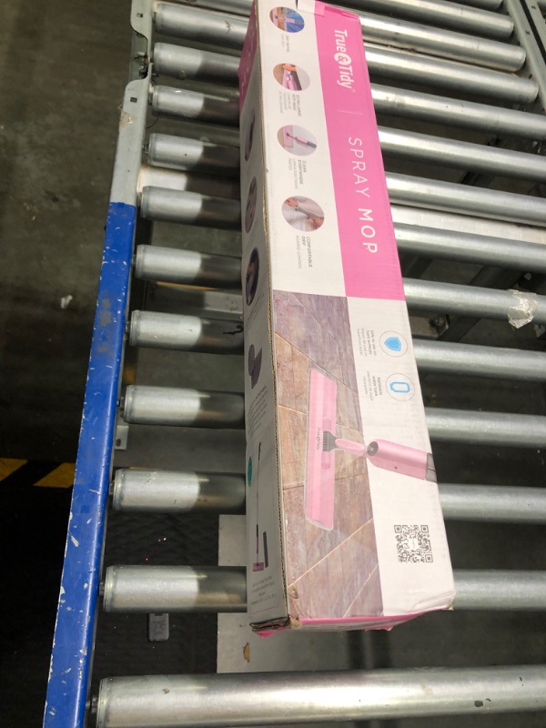 Photo 1 of True & Tidy SPRAY-250A Multi-Surface Spray Mop with Refillable Water Bottle, Use Any Cleaning Solution Easy to Fill and Refill with Machine Washable Mop Pad (Pink)