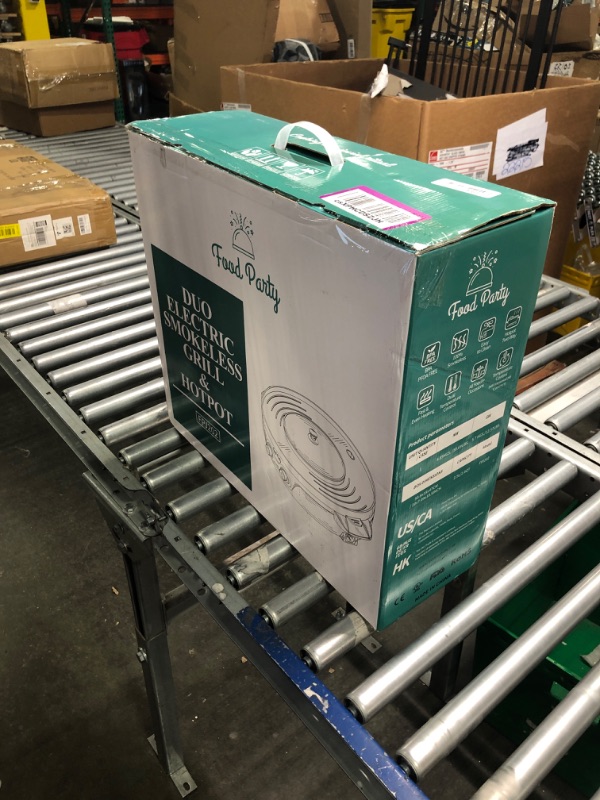 Photo 1 of *brand new* Food Party DUO Electric Smokeless Grill and Hot Pot, With Separable Cooking Plate, Deluxe Combo of 1 Recipe Book, 1 Tong, 1 Oil Brush, 1 Pack of Parchment Paper, for Hotpot KBBQ, Barbecue & Grill Duo - Separable
