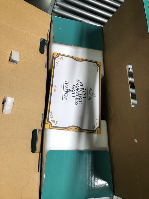 Photo 1 of *brand new* Food Party DUO Electric Smokeless Grill and Hot Pot, With Separable Cooking Plate, Deluxe Combo of 1 Recipe Book, 1 Tong, 1 Oil Brush, 1 Pack of Parchment Paper, for Hotpot KBBQ, Barbecue & Grill Duo - Separable