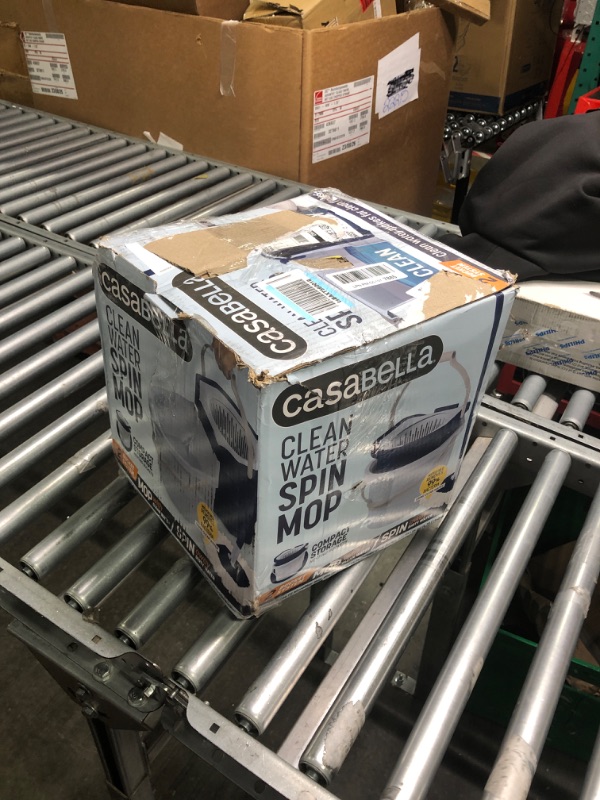 Photo 1 of ** missing mop handle ** still new * Casabella Clean Water Microfiber Spin Mop with 2-Bucket System, Blue/White