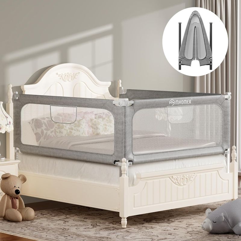 Photo 1 of Bed Rail for Toddlers, 2 Minutes Quick Assembly Foldable Bed Rails for Queen, King, Full, Twin Size Bed, Bed Rail Guard with Steady U-Shape Base for Toddlers, Baby, Kids (1 Piece, 78.7")
