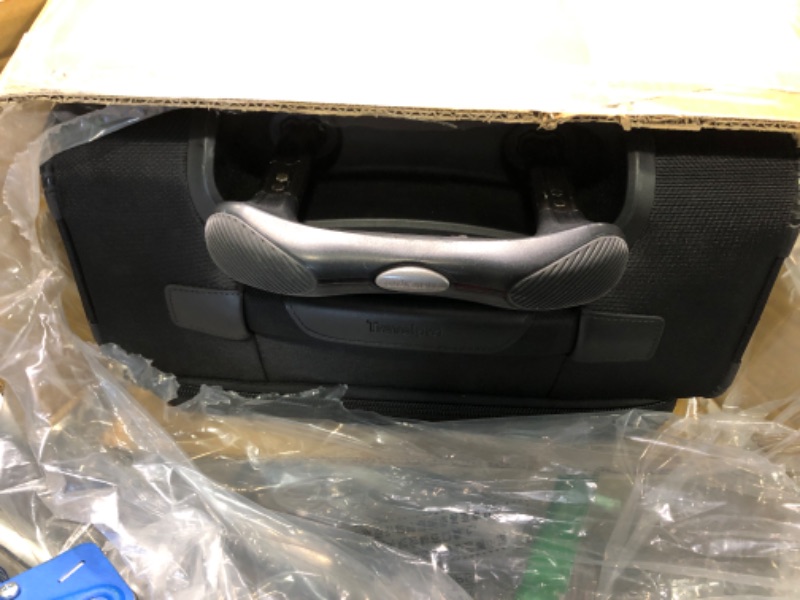 Photo 2 of **DAMAGED INSIDE ZIPPER** Travelpro Crew Versapack Softside Expandable Spinner Wheel Luggage, Jet Black, Carry-On 21-Inch Carry-On 21-Inch Jet Black