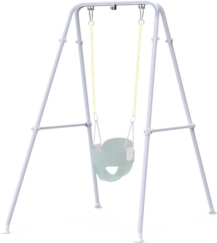 Photo 1 of Swing Stand for Kids,Baby Swing Frame, Toddler Swing Stand, A-Frame Metal Swing Stand for Backyard, Outdoor Indoor Heavy Duty Swing Set, Fits for Most of The Toddlers Swings?Swing Without Chair?