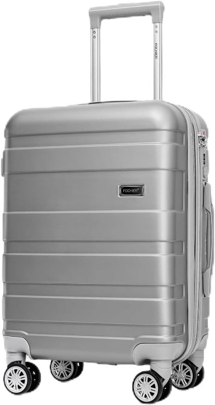 Photo 1 of FOCHIER 20Inch Hardside Spinner,Hardside Expandable Luggage with Double Spinner Wheels,Lightweight Carry-On Luggage Expandable Suitcase ABS Spinner Built-In TSA lock,Airline Approved 22x14x9 Grey