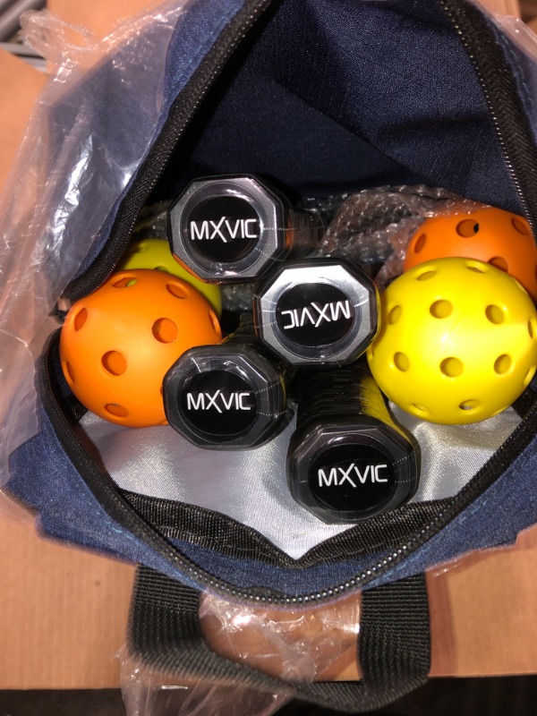 Photo 3 of MXVIC Pickle-Ball-Paddle-Set of 2 and 4 with Balls and Racket Bag, USAPA Standard Fiberglass Racquets and Accessories | Pickleball Gear for Adults, Kids, Beginner, Intermediate | Pickleball Gifts Shore 4-PK