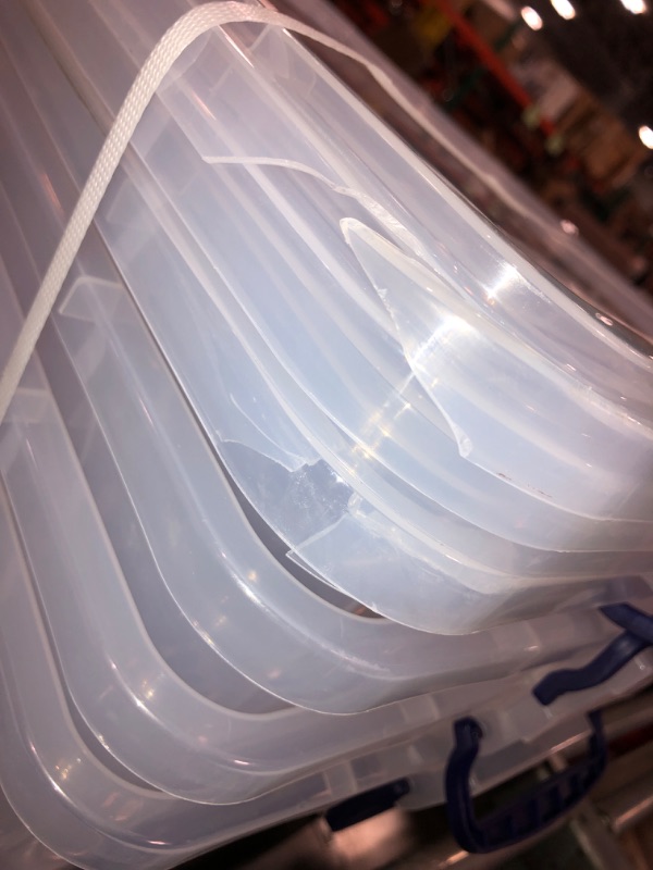 Photo 2 of 4 pack clear storage containers with handles and wheels w/ lids