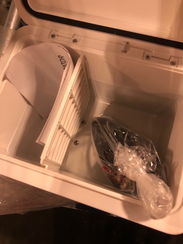 Photo 4 of ** USED**Skincare Fridge - Mini Fridge with Dimmable LED Mirror (4 Liter/6 Can), Cooler and Warmer, for Refrigerating Makeup, Skincare and Food, Mini Fridge for Bedroom, Office and Car, White