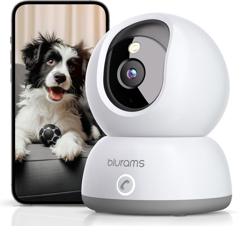 Photo 1 of blurams Indoor Security Camera 2K, Home Security Camera for Dog/Baby Monitor/Elder, Security Camera with One-Touch Call, Color Night Vision, Motion Tracking, Cloud & SD Card Storage (2.4GHz Wi-Fi)