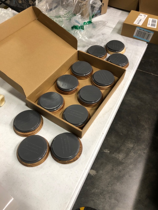 Photo 1 of SKYBD Wooden Storage Lids for Ball/Mason/Kerr Jars, Food Grade Material, Reusable canning lids with Silicone Seal, 100% Fit & Airtight for Jars (12PCS-Wide)