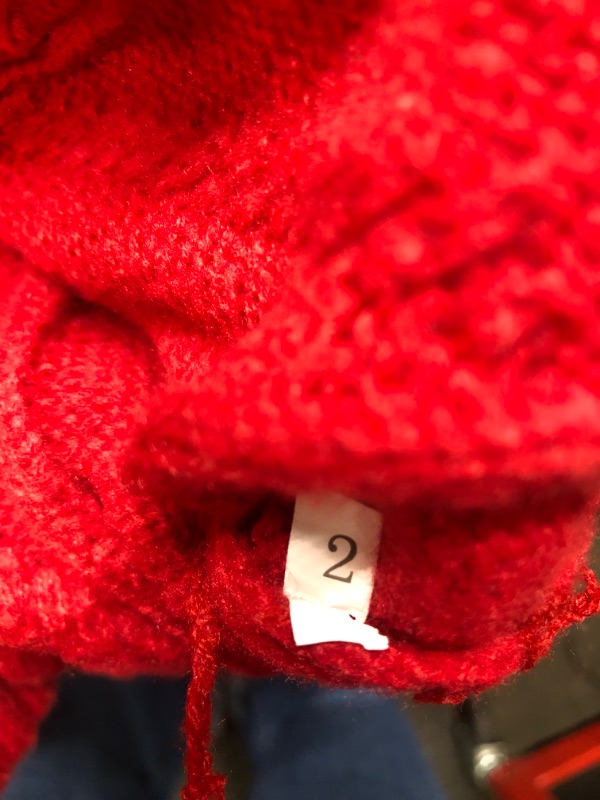 Photo 1 of Youshentin Women's Fashion Cardigan Sweater Long Sleeve Loose Button Knitted Cardigan Coat with Pockets One Size 2-big Red