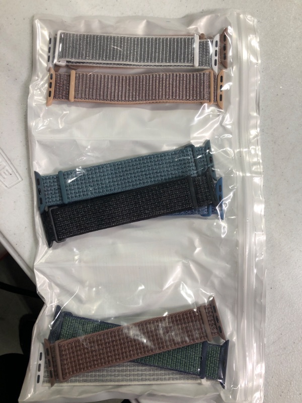 Photo 1 of 15 PACK GZ GZHISY Sport Loop Nylon Band Compatible with Apple Watch Band 38mm 40mm 41mm 42mm 44mm 45mm 49mm Ultra iWatch Series 8 7 6 SE 5 4 3 2 1 Strap, Fit for iPhone Watch Band Women Men Stretchy Elastic Braided 15 PACK-Army Green/Dark Black/Summit Whi