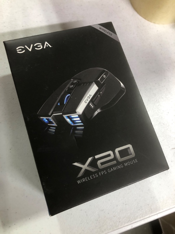 Photo 2 of EVGA X20 Wireless Gaming Mouse, Wireless, Black, Customizable, 16,000 DPI, 5 Profiles, 10 Buttons, Ergonomic 903-T1-20BK-KR