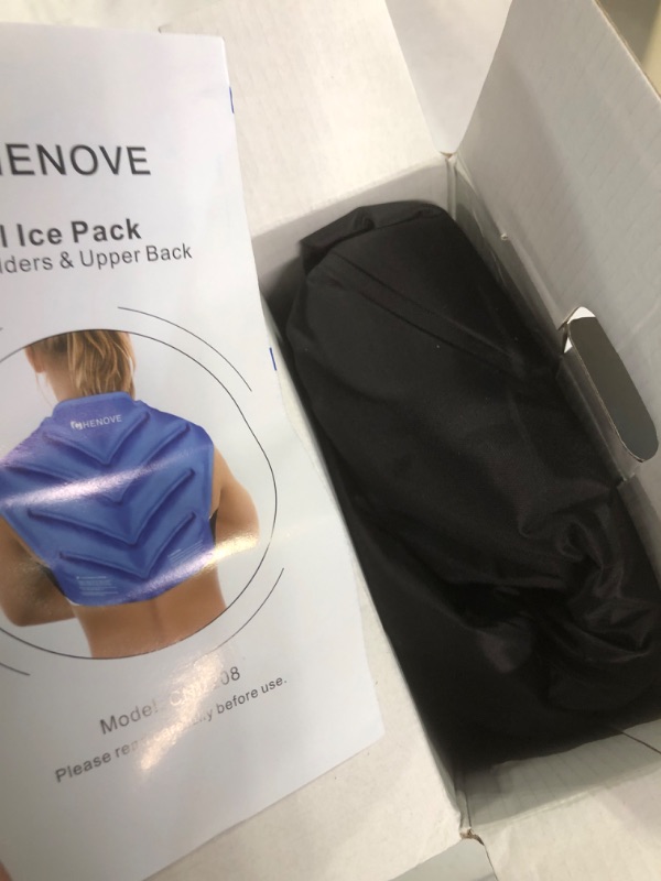 Photo 1 of Chenove Neck and Shoulder Reusable Ice Pack Upper Back Pain Relief, Neck Ice Pack Wrap with Straps Cervical Cold Compression Therapy for Swelling, Bruises, Sprain, Surgery Ice Pack for Shoulders (Black)
