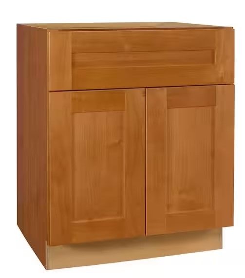 Photo 1 of Hargrove Cinnamon Stain Plywood Shaker Assembled Sink Base Kitchen Cabinet Soft Close 30 in W x 24 in D x 34.5 in H
