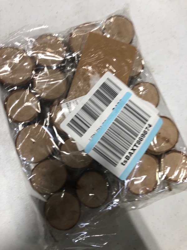 Photo 1 of **USED** Toncoo 20Pcs Premium Wood Place Card Holders with Swirl Wire and 30 Pcs Kraft Place Cards, Memo Holder, Table Number Holders Stands, Name Cards Photo Holders for Wedding Party Sign Food Cards Label