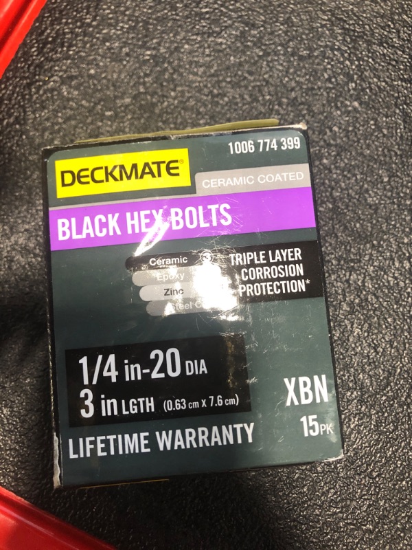 Photo 2 of 1/4 in. -20 x 3 in. Black Hex Bolt (15-Pack)