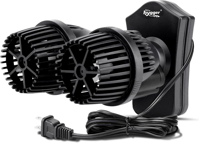 Photo 1 of hygger 2100GPH Double Head Aquarium Wave Maker, Quiet 5W Aquarium Circulation Pump, with Strong Magnetic Suction Base, 360°Adjustable Power Head, for 40~110 Gal Tank
