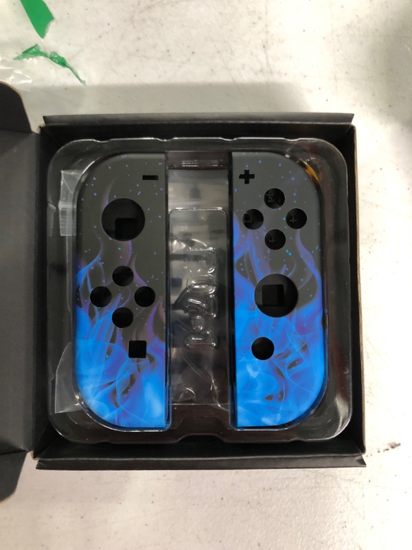 Photo 2 of eXtremeRate Soft Touch Grip Blue Flame Joycon Handheld Controller Housing w/Full Set Buttons, DIY Replacement Shell Case for Nintendo Switch & Switch OLED Model Joy-Con – Console JoyCon NOT Included