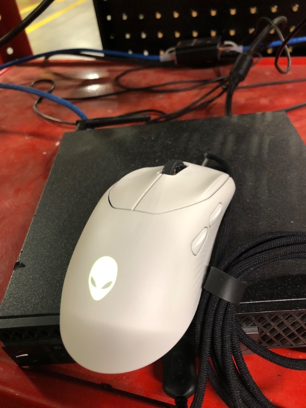 Photo 1 of Alienware AW720M Tri-Mode Wireless Gaming Mouse - 2.4GHz Wireless, Bluetooth 5.1, 26,000 DPI, 8-Fully Programmable Buttons, Magnetic Snap Charging Adapter USB-A to USB-C Cable - Lunar Light Wireless Gaming Mouse Lunar Light