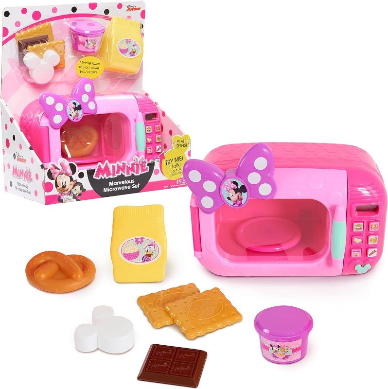 Photo 1 of Disney Junior Minnie Mouse Marvelous Microwave Set and Accessories, 8-pieces, Pretend Play, Kids Toys for Ages 3 Up by Just Play

