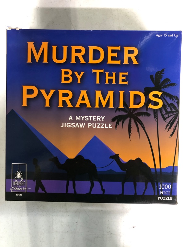 Photo 2 of Murder Mystery Party | Classic Mystery Jigsaw Puzzle, Murder by The Pyramids, 1,000 Piece Jigsaw Puzzle