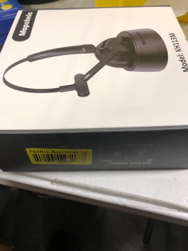 Photo 3 of **missing base** Mopchnic Bluetooth Headset, Wireless Headset with Upgraded Microphone AI Noise Canceling, On Ear Bluetooth Headset with USB Dongle for Office Call Center Skype Zoom Meeting Online Class Trucker