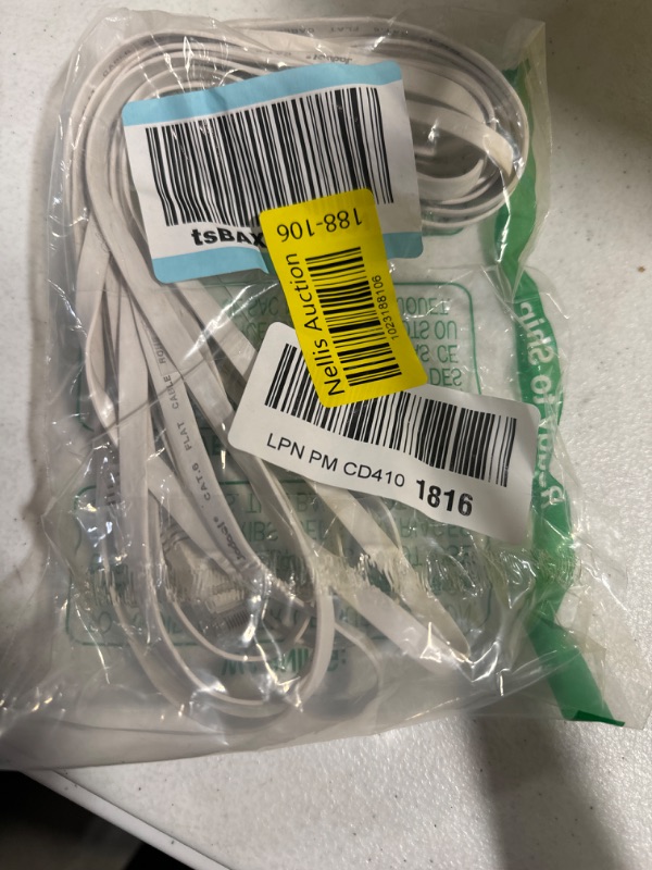 Photo 1 of Cat 6 Ethernet Cable 15 ft, Outdoor&Indoor 10Gbps Support Cat7 Network, Flat Internet RJ45 LAN Patch Cords, Solid Cat6 High Speed Computer Wire with Clips for Router, Modem, PS4/5, Xbox, Gaming, White 15ft White