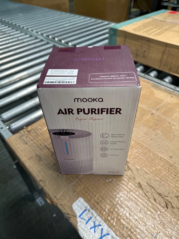 Photo 1 of Air Purifiers for Bedroom Home, MOOKA HEPA H13 Filter Air Purifier with USB Cable for Smokers Pollen Pets Dust Odors in Office Car 300 Sq.Ft, Travel-size Desktop Air Cleaner with Fragrance Sponge Upgraded M01 White