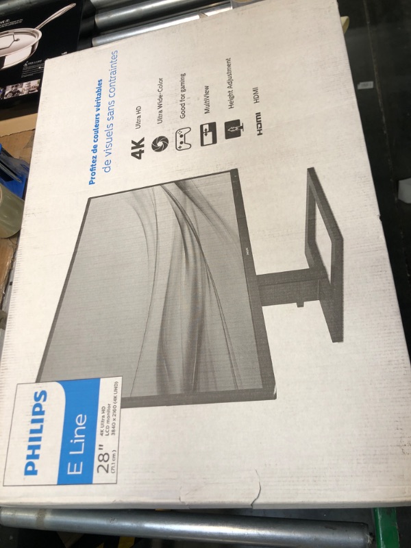 Photo 1 of PHILIPS 288E2E 28" Frameless Monitor, 4K UHD 3840x2160 IPS, 120% sRGB, FreeSync, Height Adjustable, VESA, 4Yr Advance Replacement 28" Class UHD 4K | Height Adjustable