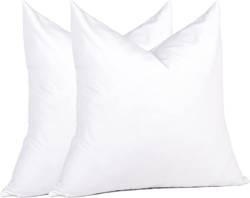 Photo 1 of **USED*** Euro Pillow Inserts 26 x 26 (Pack of 2, White), Down Feather Pillow Stuffer, Premium White Pillows for Bed, Couch, and Cushion