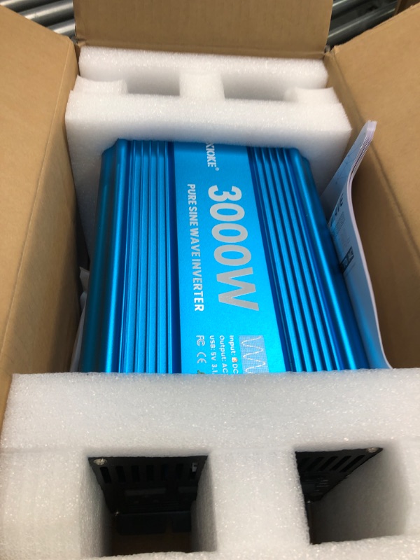 Photo 1 of 3000 Watt Pure Sine Wave Power Inverter 12V DC to 110V 120V Converter for Family RV Off Grid Solar System Car with Type-C Ports 4 AC Power Outlets Dual USB Ports LCD Display and Remote Control