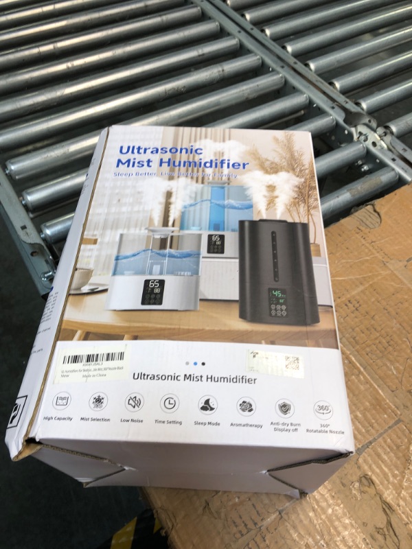 Photo 1 of 6L Humidifiers for Bedroom Large Room Home, Cool and Warm for Baby and Plants Mist Top Fill Desk Humidifiers Essential Oil Diffuser, Quiet with Adjustable Mist,360°Nozzle-Black
