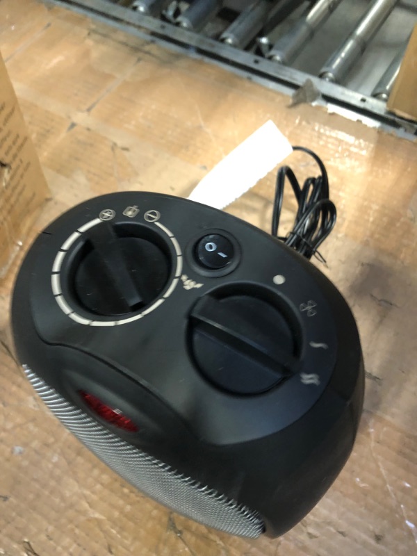 Photo 4 of Amazon Basics 1500W Oscillating Ceramic Heater with Adjustable Thermostat, Black Black Heater with Oscillating