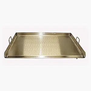 Photo 1 of 24 x 17 Double Burner Stainless Steel Plancha Comal Flat Top BBQ Cooking Griddle For Stove or Grill by cookmex