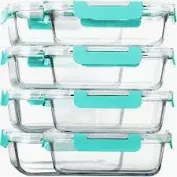 Photo 1 of [8-Pack,30 oz]Glass Meal Prep Containers,MCIRCO Glass Food Storage Containers,Airtight Glass lunch Containers with Lids - BPA-Free Microwave, Oven, Freezer and Dishwasher, Green