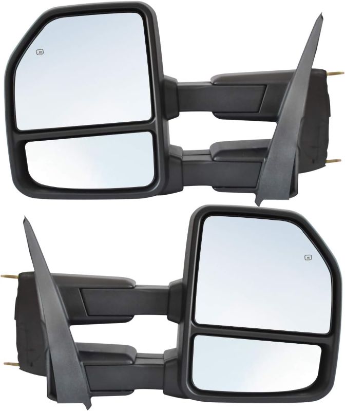 Photo 1 of ** MISMATCHED MIRRORS ** Towing Mirrors fit for Ford F150 Pickup Truck 2015 2016 2017 2018 2019 2020, Power Heated with Turn Signal Temperature Sensor- 8 Pin Plug