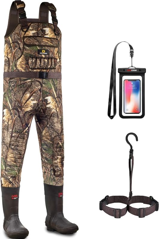 Photo 1 of D DRYCODE Chest Waders for Men, Neoprene Fishing Waders with 600G Boots, Waterproof Insulated Camo Duck Hunting Waders
