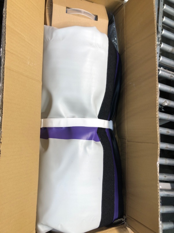 Photo 1 of 10/13/16/20/23/26FT Inflatable Air Gymnastics Mat Gymnastics Track Training Mats 4/8inches Thickness Inflatable Gymnastics Track for Home/Yoga/Floor/Cheerleading/Water with Electric Air Pump Black Purple 10*3.28*0.33ft
