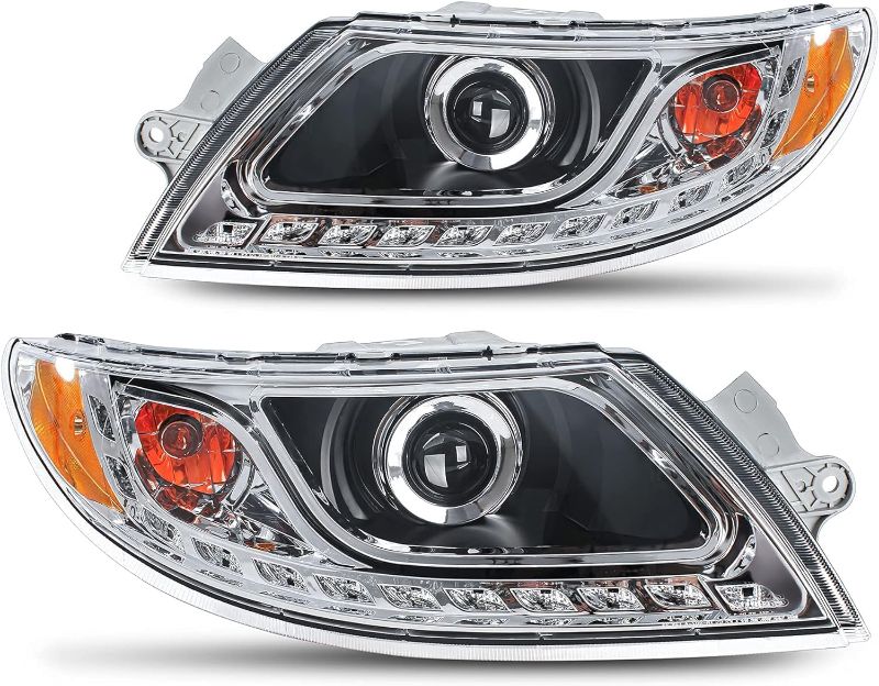 Photo 1 of GUO SHI Headlights Pair Set Fits 2001-2016 International Durastar Truck 4100 4200 4300 4400, 2002-2016 Transtar 8500 8600 Series, Left Driver and Right Passenger