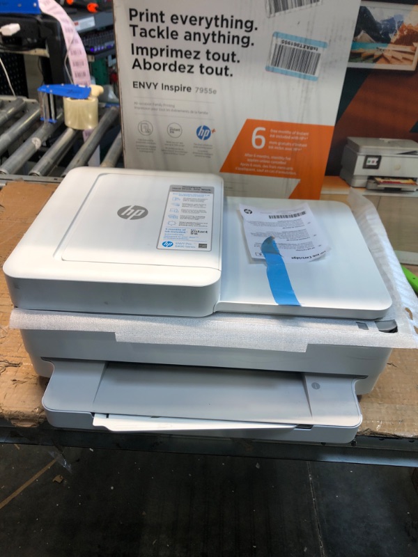 Photo 2 of HP ENVY Inspire 7955e Wireless Color Inkjet Printer, Print, scan, copy, Easy setup, Mobile printing, Best-for home, Instant Ink with HP+,White