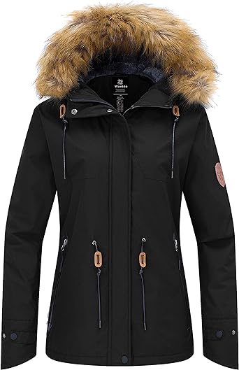 Photo 1 of Wantdo Women's Waterproof Ski Jacket Hooded Winter Snow Coat Mountain Snowboarding Jackets Insulated Fleece Parka
*** X Large***