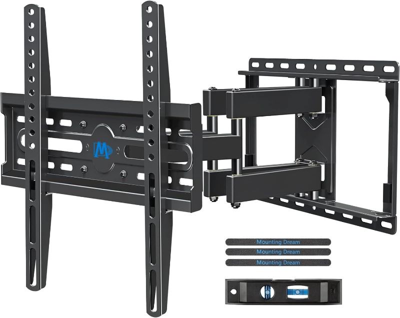 Photo 1 of Mounting Dream TV Wall Mount for 32-65 Inch TV, TV Mount with Swivel and Tilt, Full Motion TV Bracket with Articulating Dual Arms, Fits 16inch Studs, Max VESA 400X400 mm, 99lbs, MD2380