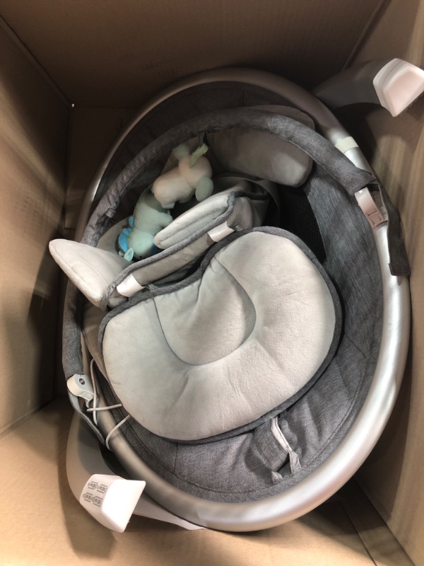 Photo 1 of BabyBond Baby Swings for Infants, Bluetooth Infant Swing with 10 Preset Lullabies, 5 Point Harness Belt, 5 Speeds and Remote Control - Portable Baby Swing for Indoor and Outdoor, Aluminum