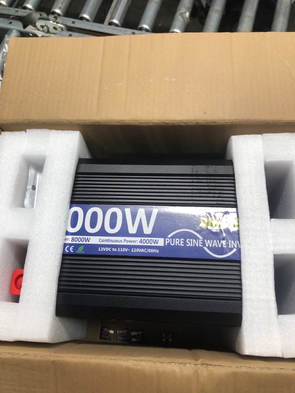 Photo 1 of 4000W Pure Sine Wave Power Inverters DC 12V to AC 110V 120V with Type-C Port 4 AC Outlets Dual USB Ports AC Terminal Blocks LCD Display Wireless Remote Controller for Home RV Solar System Car