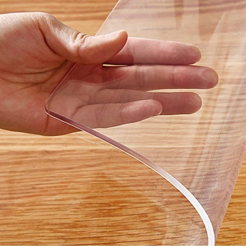 Photo 1 of 48 inch Dia Round Clear Dining Room Table Protector Tablecloth Cover Desk Top Pad Mat for Glass Kitchen Countertop Coffee Marble End Sofa Side Bistro Bar Night Stand Corner Table Plastic PVC Vinyl