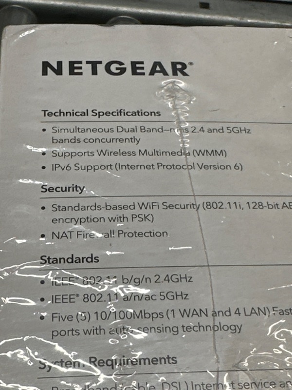 Photo 3 of NETGEAR Dual Band WiFi Router (R6020) – AC750 Wireless Speed (Up to 750Mbps), Coverage up to 750 sq. ft, 10 Devices, 4 x Fast Ethernet Ports *sealed*