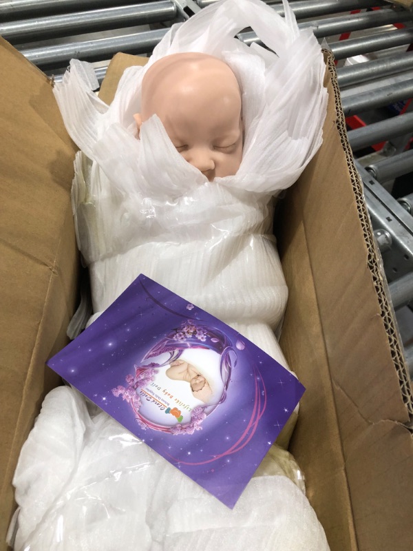 Photo 3 of BABESIDE Lifelike Reborn Baby Dolls 16-in Full Platinum Silicone Reborn Baby Girl Realistic-Newborn Baby Doll Sleeping Girl Real Life Baby Dolls with Feeding Kit & Gift Box